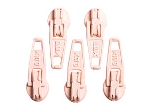 Slider / Zipper / Automatikschieber für Reißverschlüsse Größe 3 - Set 5 Stück hautfarben