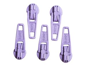Slider / Zipper / Automatikschieber für Reißverschlüsse Größe 3 - Set 5 Stück flieder