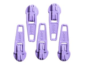 Slider / Zipper / Automatikschieber für Reißverschlüsse Größe 3 - Set 5 Stück lavendel