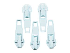 Slider / Zipper / Automatikschieber für Reißverschlüsse Größe 3 - Set 5 Stück blassblau