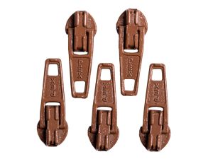 Slider / Zipper / Automatikschieber für Reißverschlüsse Größe 3 - Set 5 Stück schlamm