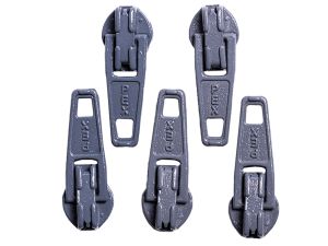 Slider / Zipper / Automatikschieber für Reißverschlüsse Größe 3 - Set 5 Stück eisengrau