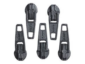 Slider / Zipper / Automatikschieber für Reißverschlüsse Größe 3 - Set 5 Stück rauchgrau