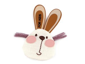 Textilapplikation/Aufnäher 40 x 70 mm - Hase - creme