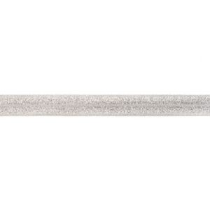 Elastisches Einfassband/Falzgummi mit Glitzer - helles grau