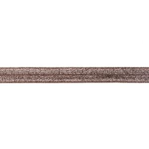 Elastisches Einfassband/Falzgummi mit Glitzer - helles braun