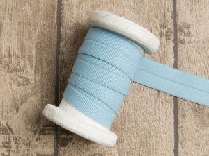 Elastisches Einfassband/Falzgummi - uni helles blau