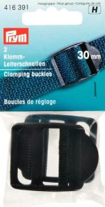 Prym 2 Klemm-Leiterschnallen 30mm - schwarz