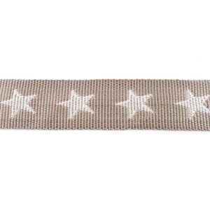Gurtband ca. 40 mm - Sterne - helles grau