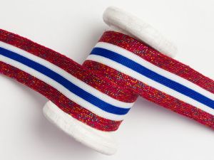 Hosenstreifen mit Glitzer - Streifen - rot-bunt/weiß/blau