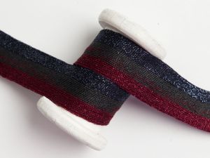 Hosenstreifen mit Glitzer - Streifen - nachtblau/anthrazit/bordeaux