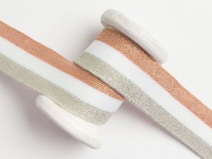 Hosenstreifen mit Glitzer  - Streifen - silberfarben/weiß/roségoldfarben