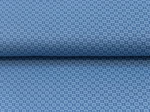 Webware Baumwolle Patchwork Hannah Basic - blumige Ornamente - indigoblau
