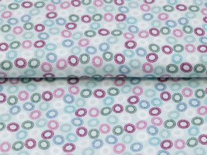 Webware Baumwolle Patchwork Quilters Combination - gemusterte Kreise - mint