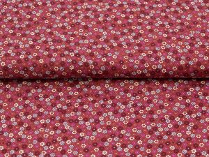 Webware Baumwolle Patchwork Quilters Combination - Gartenblumen - altrot