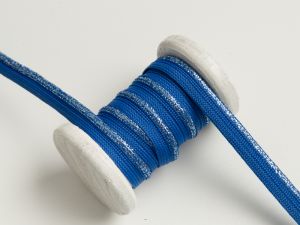 Paspelband Biese mit Lurex-Glitzer 10mm - jeansblau