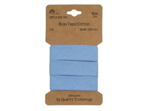 Schrägband/Einfassband Baumwolle gefalzt 20 mm - 3 m Coupon - uni helles blau