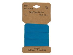 Schrägband/Einfassband Baumwolle gefalzt 20 mm - 3 m Coupon - uni türkis