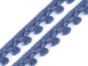Borte Baumwolle mit Fransen - 14 mm - jeansblau