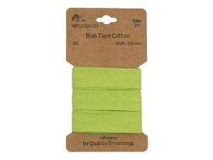 Schrägband/Einfassband Baumwolle gefalzt 20 mm - 3 m Coupon - uni lime