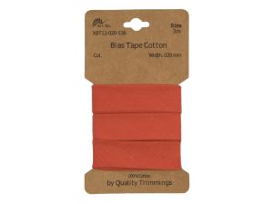Schrägband/Einfassband Baumwolle gefalzt 20 mm - 3 m Coupon - uni terrakotta