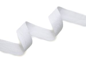 Twillband Baumwollköperband ca. 20 mm - uni weiß