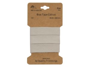 Schrägband/Einfassband Baumwolle gefalzt 20 mm - 3 m Coupon - uni pastellgrau