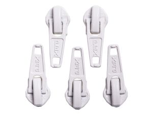 Slider/Zipper/Automatikschieber für Reißverschlüsse Größe 5 - Set 5 Stück - creme