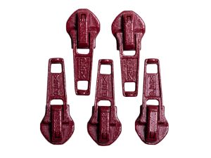 Slider/Zipper/Automatikschieber für Reißverschlüsse Größe 5 - Set 5 Stück - beere