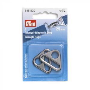 Prym 2 Triangel-Ringe mit Steg 25 mm - anthrazit