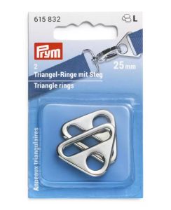 Prym 2 Triangel-Ringe mit Steg 25 mm - silberfarben