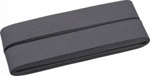 Hochwertiges Schrägband Baumwolle gefalzt 20 mm - 5 Meter Coupon - uni  dunkles grau