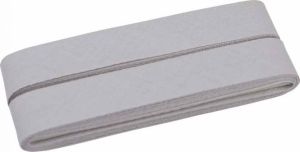 Hochwertiges Schrägband Baumwolle gefalzt 20 mm - 5 Meter Coupon - uni helles grau