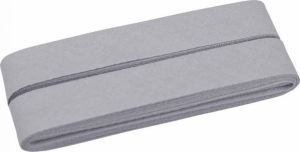 Hochwertiges Schrägband Baumwolle gefalzt 20 mm - 5 Meter Coupon - uni mausgrau