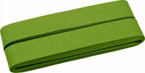 Hochwertiges Schrägband Baumwolle gefalzt 20 mm - 5 Meter Coupon - uni mossgrün