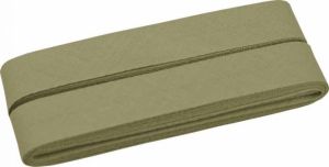 Hochwertiges Schrägband Baumwolle gefalzt 20 mm - 5 Meter Coupon - uni altgrün