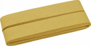 Hochwertiges Schrägband Baumwolle gefalzt 20 mm - 5 Meter Coupon - uni curry