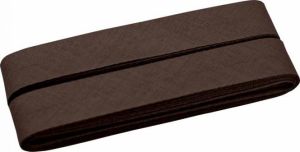 Hochwertiges Schrägband Baumwolle gefalzt 20 mm - 5 Meter Coupon - uni schokobraun