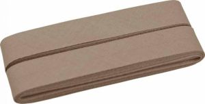 Hochwertiges Schrägband Baumwolle gefalzt 20 mm - 5 Meter Coupon - uni schlamm