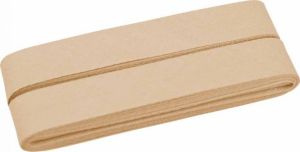 Hochwertiges Schrägband Baumwolle gefalzt 20 mm - 5 Meter Coupon - uni helles braun
