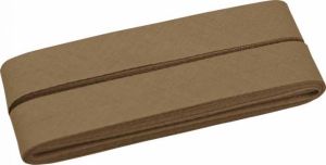 Hochwertiges Schrägband Baumwolle gefalzt 20 mm - 5 Meter Coupon - uni erdbraun