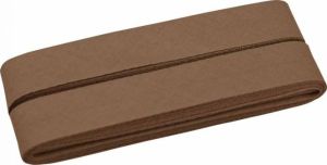 Hochwertiges Schrägband Baumwolle gefalzt 20 mm - 5 Meter Coupon - uni lehmbraun