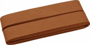 Hochwertiges Schrägband Baumwolle gefalzt 20 mm - 5 Meter Coupon - uni kastanienbraun