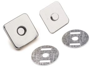 Magnetverschluss 4 Stk. ( 16 Teile ) 18 x 18 mm rechteckig - nickel