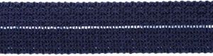 Einfasstresse Wolle 32 mm - Wellenmuster - marine