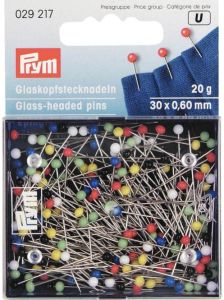 Glaskopfstecknadeln Prym 0,60 x 30mm - bunt - 20g