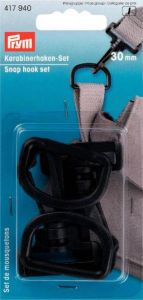 Prym Karabinerhaken Kunststoff Set mit 2 Stück 30 mm - schwarz