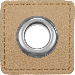 Ösen Patches für Kordeln VENO Lederimitat  - uni beige