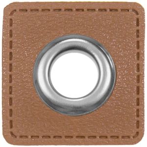 Ösen Patches für Kordeln VENO Lederimitat mittelbraun