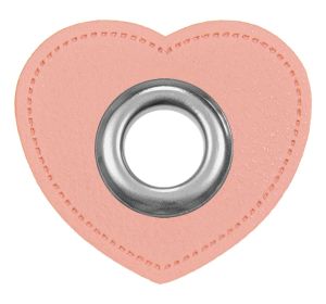 Ösen Patches Herz für Kordeln VENO Lederimitat lachs